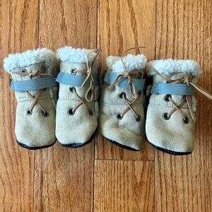 Fashion Pet Fleece Lined with Reflective Tape Dog Boots Set of 4 Size Small